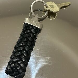 Stocking Stuffer - Claudio Ferrici Black Braided Leather Keychain